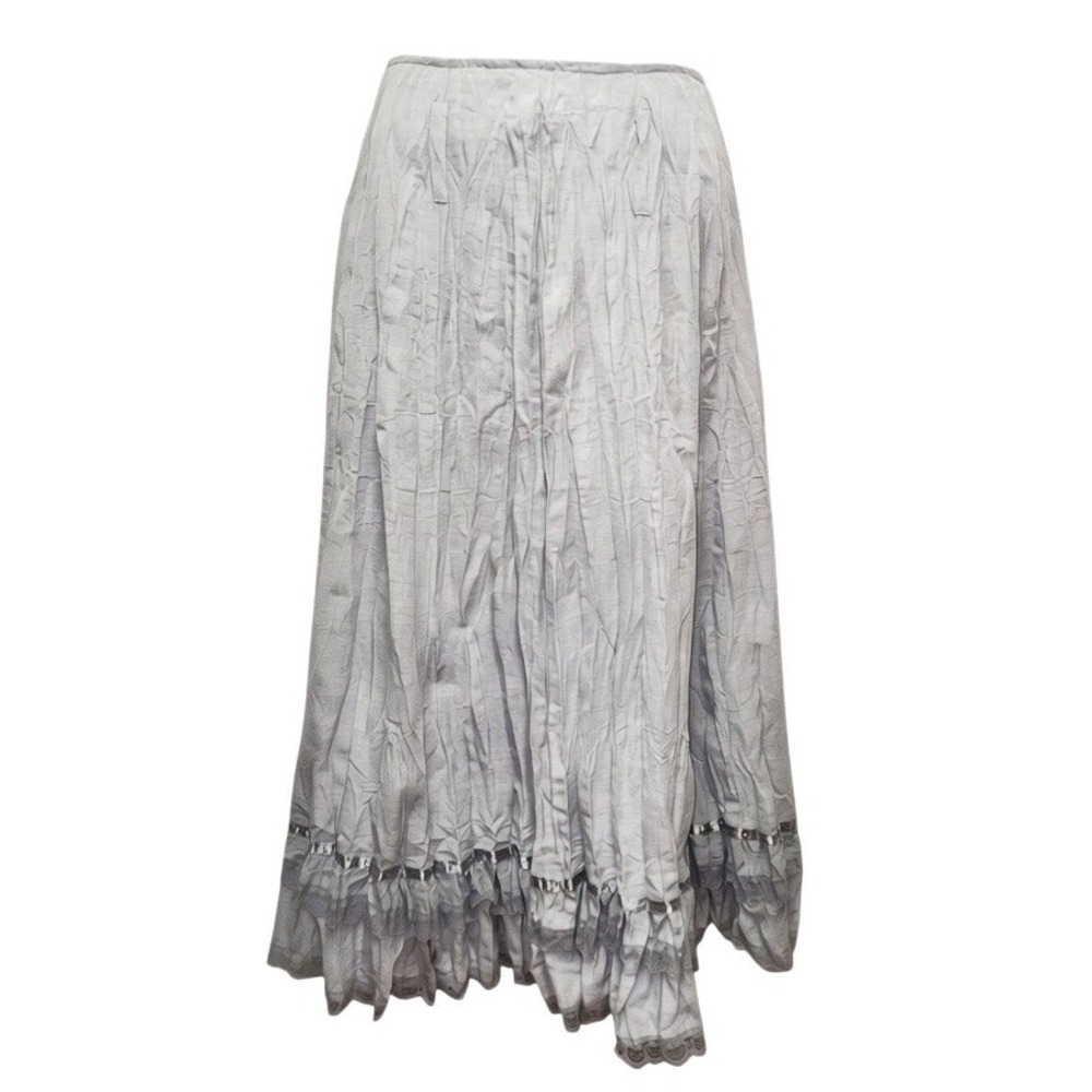 Vintage 90s Y2K Linea Domani Skirt Size 6P Prairie Cottagecore Crinkle Pleated